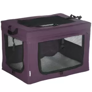 PawHut 60cm Foldable Pet Carrier w/ Cushion for Miniature Dogs - Purple