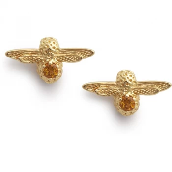 Celebration Stones Bee Studs Gold & Citrine Earrings