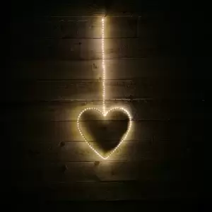 120 Micro LED Indoor Outdoor Hanging Heart Frame Christmas Decoration