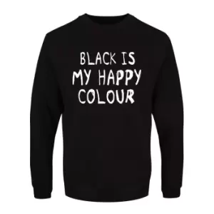 Grindstore Mens Black is My Happy Colour Sweatshirt (XS) (Black)