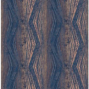 Boutique Vermeil Stripe Blue Decorative Wallpaper - 10m