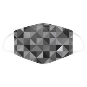 Geometric Black & Grey Triangles Print Reusable Face Covering - Large