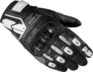 Spidi G-Carbon Ladies Motorcycle Gloves, black-white, Size M for Women, black-white, Size M for Women