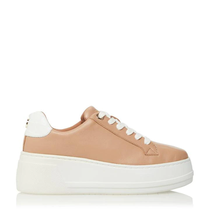 Dune Camel Leather 'Episode' Mid Lace Up Trainers - 7