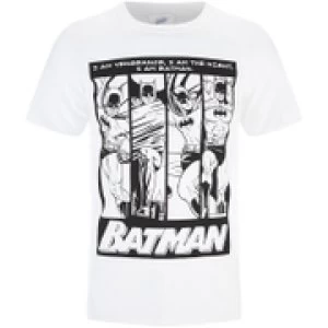 DC Comics Mens Batman I am Batman T-Shirt - White - XL
