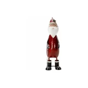 Cute Red 60cm Large Metal Father Christmas Santa Garden Ornament indoor outdoors