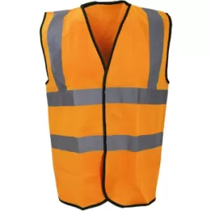 Warrior Mens High Visibility Safety Waistcoat / Vest (4XL) (Fluorescent Orange) - Fluorescent Orange