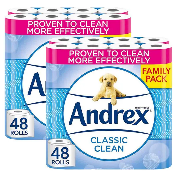 Andrex Classic Clean Fragrance Free 96 Toilet Rolls