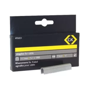 CK Tools 495021 Cable Staples 7.5mm wide x 11.1mm deep Box Of 1000