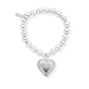 ChloBo Sterling Silver Medium Ball Scallop Heart Bracelet