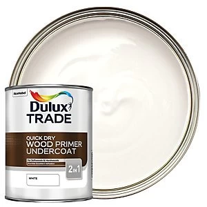 Dulux Trade Quick Dry Wood Primer & Undercoat Paint - White 1L