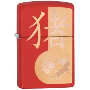 Zippo Year of the Pig Red Matte Windproof Lighter