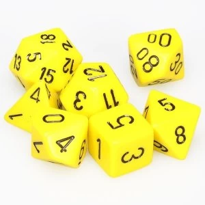 Chessex Opaque Poly Dice 7 Set: Yellow/Black