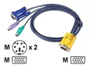 ATEN 2L-5201P Keyboard / video / mouse (KVM) Cable 1.2m