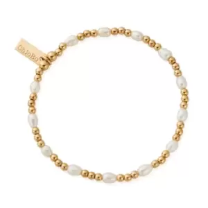 ChloBo Gold Plated Cute Charm Pearl Bracelet