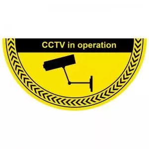 CCTV In Operation Floor Graphic adheres to most smooth clean flat