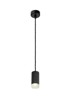 1 Light 11cm Ceiling Pendant Light GU10, Sand Black, Acrylic Ring