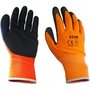 Scan Mens Foam Latex Coated Gloves Orange M