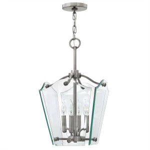 4 Light Small Ceiling Pendant Polished Antique Nickel, E14