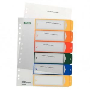 Leitz Printable Dividers, 1 to 6, A4, Multi-Colour - Outer carton of
