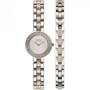 Ladies Citizen Silhouette Crystal Bracelet Gift Set Watch