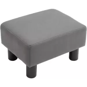 HOMCOM Ottoman Footrest Seat Chair Footstool Small PU Leather Home Office Grey - Grey