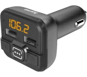 HAMA 14163 USB Car Charger & FM Transmitter Black