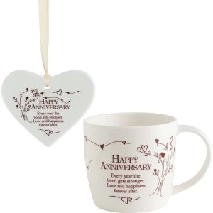 Said with Sentiment Ceramic Mug & Heart Gift Sets Happy Anniversary