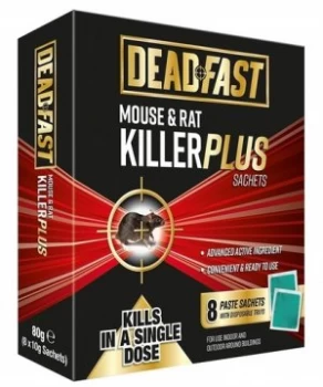 Deadfast Mouse and Rat Killer Plus Poison, 8 Sachets