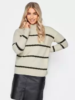 M&Co Neutral Blurred Stripe Jumper, Cream, Size 26-28, Women