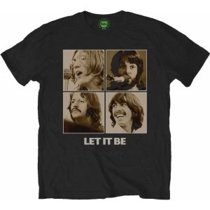 The Beatles - Let It Be Sepia Mens Large T-Shirt - Black