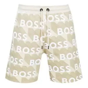 Boss All over Print Fleece Shorts - White