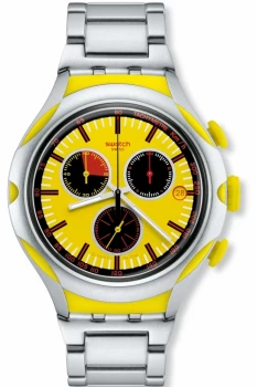 Mens Swatch Irony X-Lite - Lemon Squash Chronograph Watch YYS4002AG
