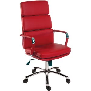 Teknik Deco Faux Leather Executive Office Chair - Red