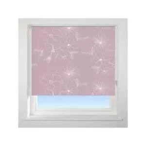 Universal - Floral Cluster Patterned Thermal Blackout Roller Blind, Pink, W150cm