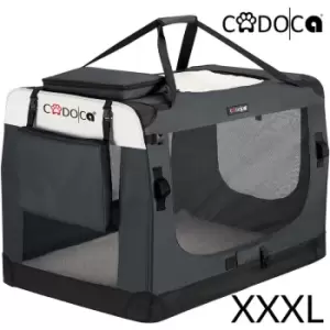 CADOCA Pet Carrier Fabric Dog Cat Rabbit Transport Bag Cage Folding Puppy Crate XXXL - Anthrazit (de)