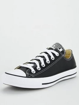 Converse Chuck Taylor All Star Leather Ox - Black/White, Size 5, Women