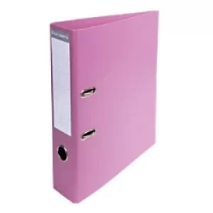 Exacompta Prem Touch Lever Arch File 53755E 75mm PVC, Cardboard 2 ring A4 Pink Pack of 10