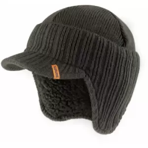 Peaked Beanie Hat Graphite Grey Warm Winter Insulated Workwear - Scruffs