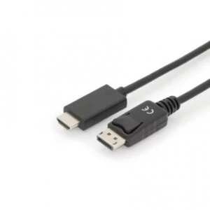 ASSMANN Electronic AK-340303-030-S video cable adapter 3m HDMI Type A (Standard) DisplayPort Black
