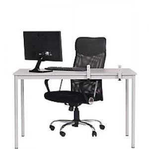 Bi-Office Frameless Protection Screen Desk Mountable with Clamps Tempered Glass 900 x 900 mm