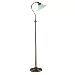 Adjustable Floor Lamp Antique Brass with Marble Shade, E27