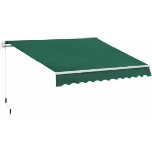 Outsunny - Manual Retractable Awning Garden Shelter Canopy 3 x 2m Green
