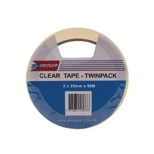 GoSecure Twin Pack Tape 25mmx66m Clear Pack of 6 PB02305