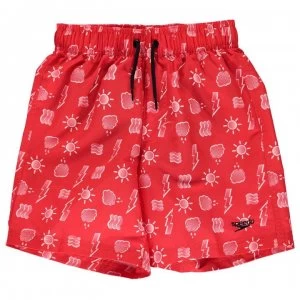 Speedo All Over Print Shorts Junior Boys - Red/White