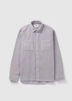 Wax London Mens Whiting Overshirt Penn Cord In Grey Violet