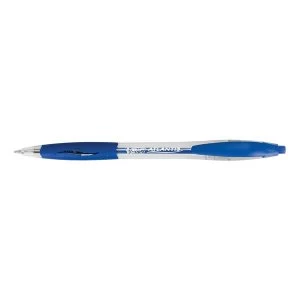 Bic Atlantis Retractable Ballpoint Pen 1.0mm Blue Pack of 12 Pens FREE Flex Highlighter x 4