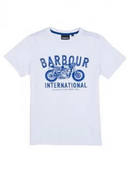 Barbour International Boys Speed Short Sleeve T-Shirt - White, Size 14-15 Years