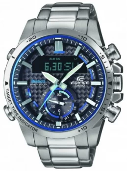 Casio Edifice Bluetooth Lap Timer Stainless Steel Blue Watch