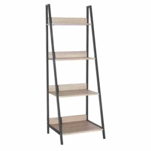 Loft Ladder Bookcase Unit with Oak Effect and Grey Metal Frames